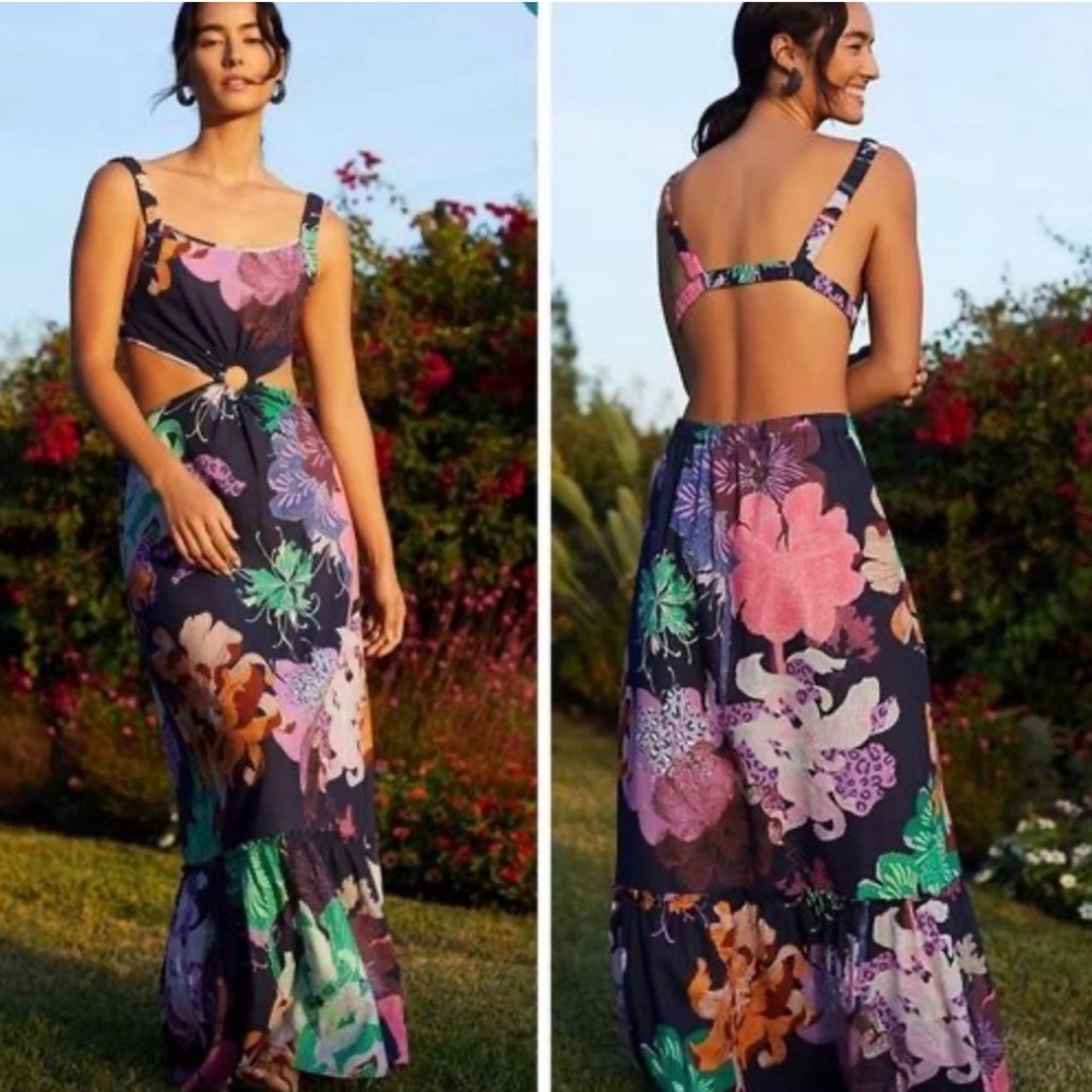 Anthropologie Multicolor Backless Dress